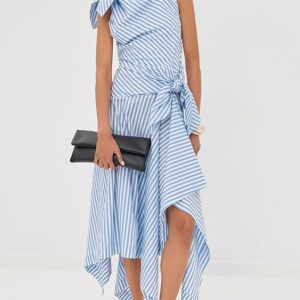 Monse Bow Drape Cascade Dress