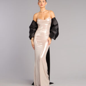 Bow Steals the Show Satin Wrap Shawl