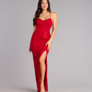 Windsor Braelyn Lace Slit Formal Dress Braelyn Lace Slit Formal Dress