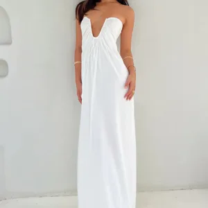 BB Exclusive Braelyn White Strapless Maxi Dress Braelyn White Strapless Maxi Dress