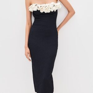 Breeze Jacquard Colorblock Midi Dress