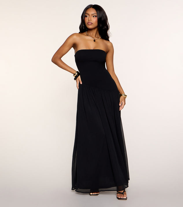Windsor Breezy Strapless Drop Waist Maxi Dress