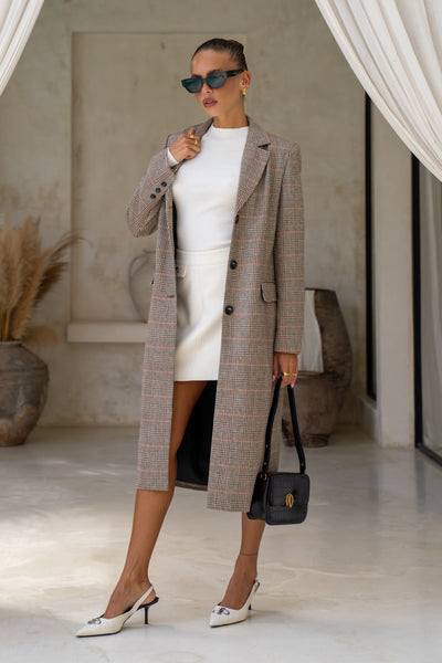 Heychic Briar Brown Plaid Coat