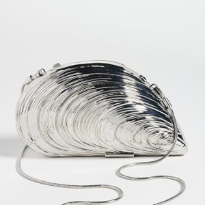 SIMKHAI Bridget Metal Oyster Shell Clutch Bridget Metal Oyster Shell Clutch