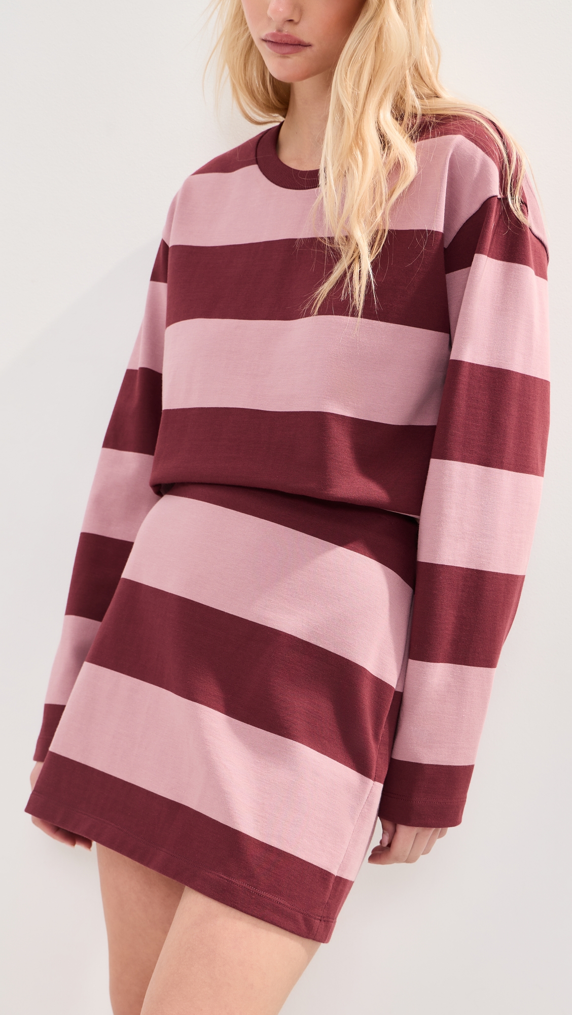 LE BOP Brie Striped Mini Skirt