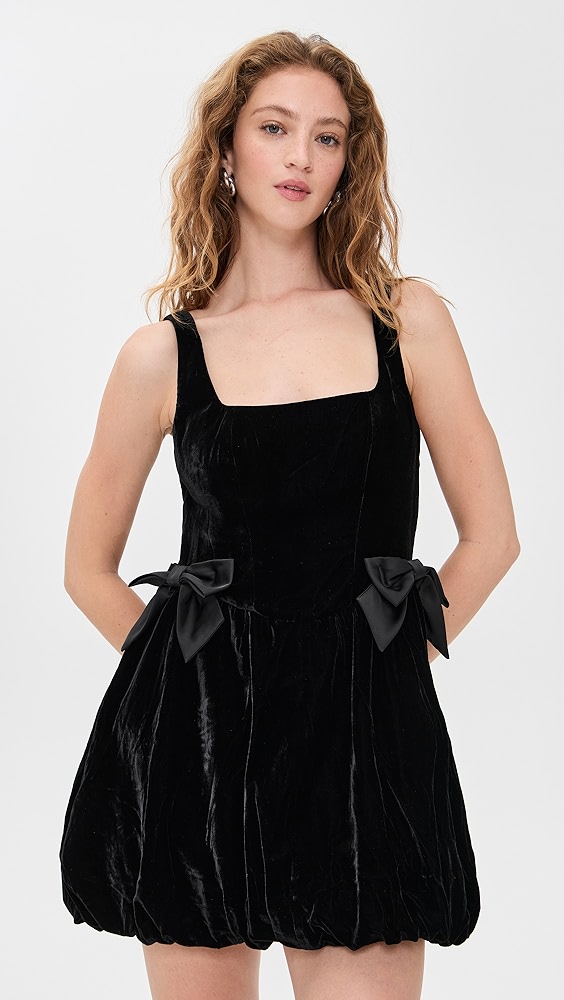 WAYF Brielle Velvet Bubble Mini Dress