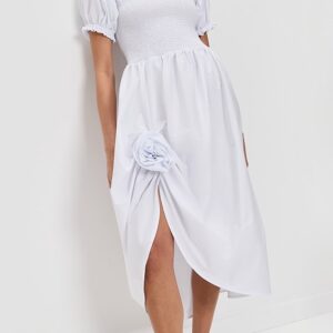 Sleeper Brigitte Cotton Dress with Rose Detail