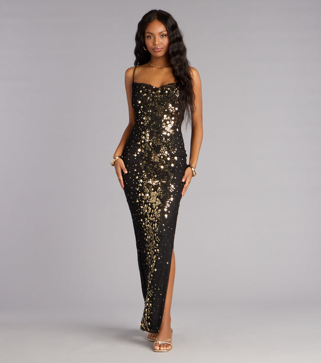 Windsor Brookelle Sequin Slit Formal Dress