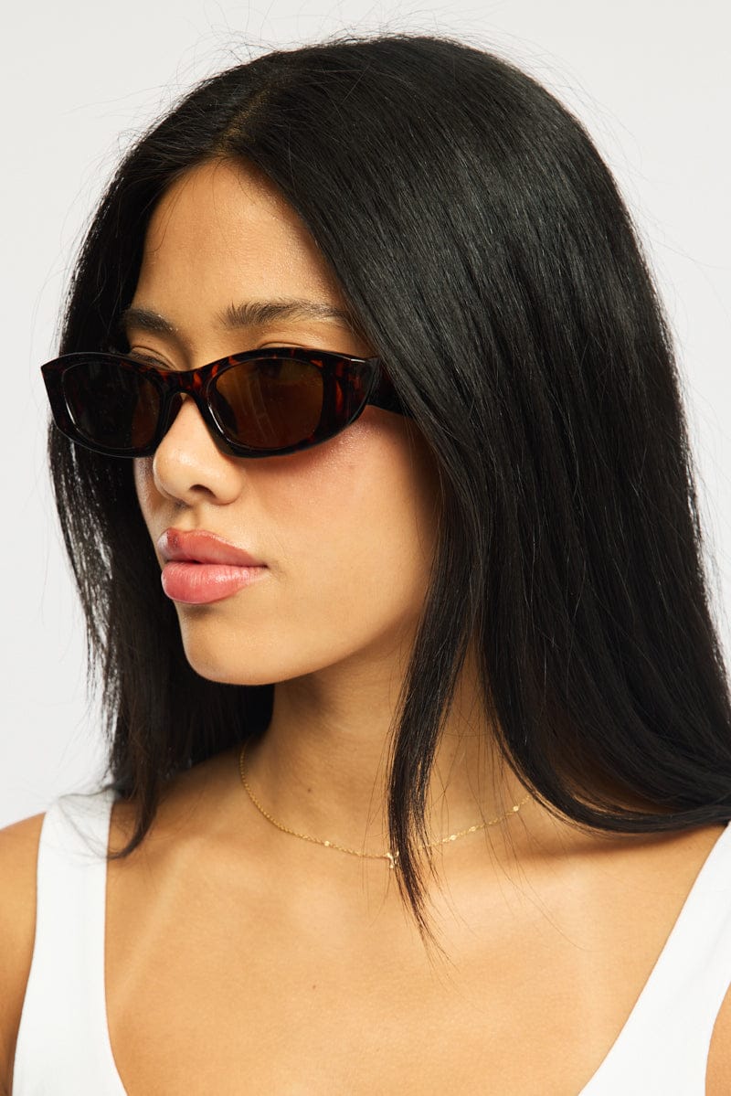 Ally Fashion Brown Animal Print Fashion Sunglasses