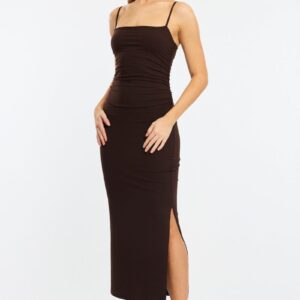 Brown Bodycon Dress Maxi