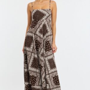 Ally Fashion Brown Boho Maxi Dress Strappy Brown Boho Maxi Dress Strappy