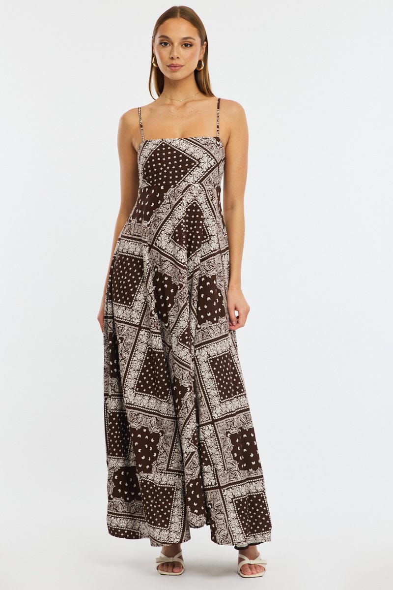 Ally Fashion Brown Boho Maxi Dress Strappy