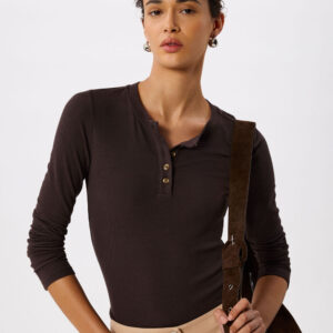 Brown Essential Rib Henley