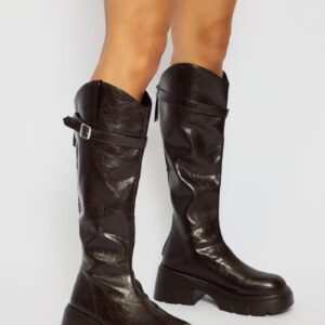 Ally Fashion Brown Knee High Boots