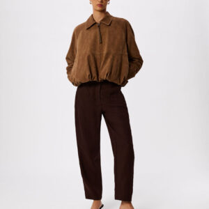 Brown Linen Barrel Leg Trouser Brown Linen Barrel Leg Trouser