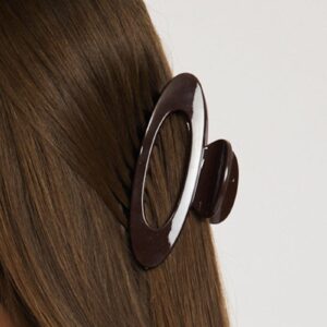 Brown Oval Hair Claw Clip