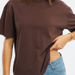 Ally Fashion Brown Oversized Short Sleeve T-shirt Brown Oversized Short Sleeve T-shirt