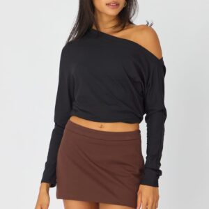 Ally Fashion Brown Ponte Mini Skirt Mid Waisted Tailor Fit Brown Ponte Mini Skirt Mid Waisted Tailor Fit