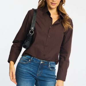Brown Smart Fit Shirt Long Sleeves Collared