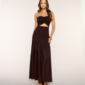 Windsor Brown Sugar Breeze Cutout Maxi Dress