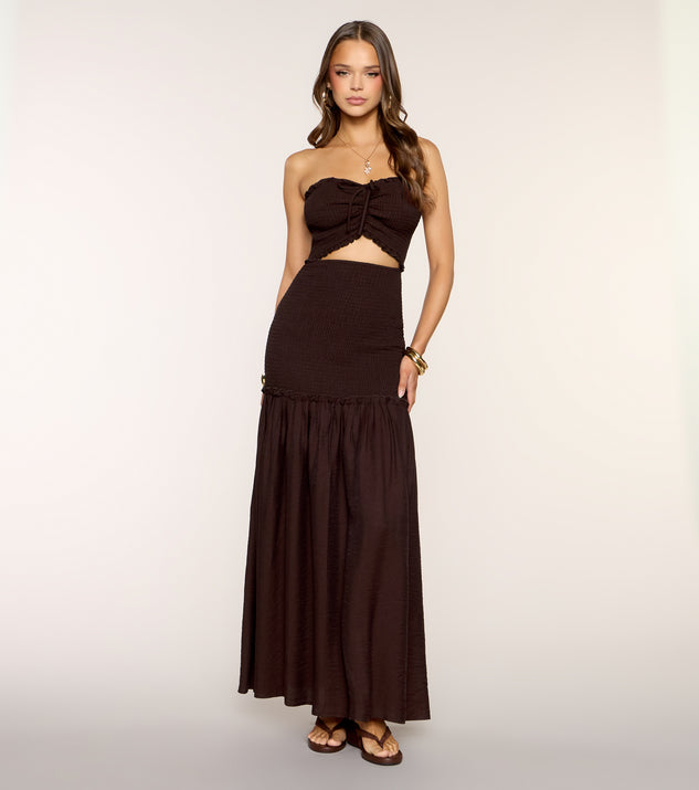 Windsor Brown Sugar Breeze Cutout Maxi Dress