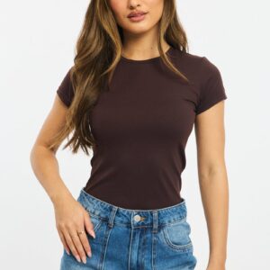 Brown T-shirt Cap Sleeve Supersoft
