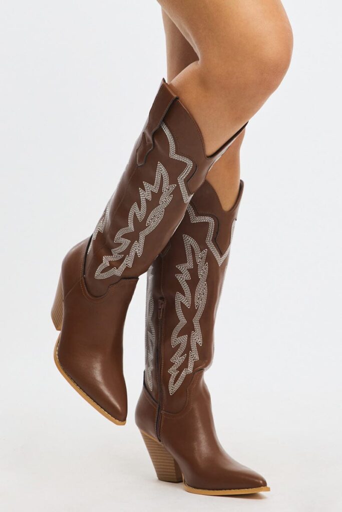 Ally Fashion Brown Western Cowboy Boots Brown Western Cowboy Boots