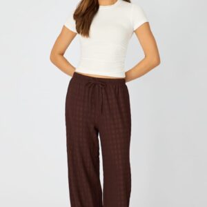 Ally Fashion Brown Wide Leg Pant Elasticated Waist