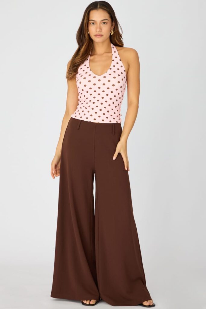 Ally Fashion Brown Wide Leg Pants