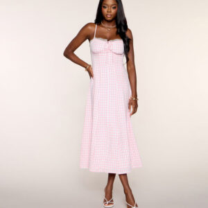 Windsor Brunch Booked Gingham Print A-Line Midi Dress Brunch Booked Gingham Print A-Line Midi Dress