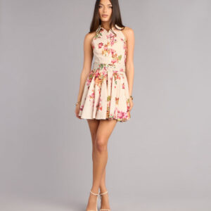 Windsor Brunch Plans Belted Floral Skater Dress Brunch Plans Belted Floral Skater Dress