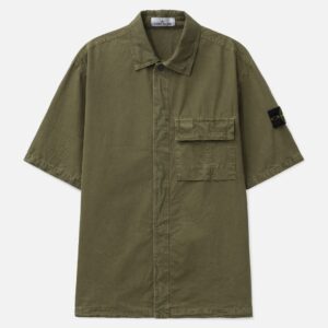 Brushed Organic Cotton Canvas 'Old' Effect Shirt