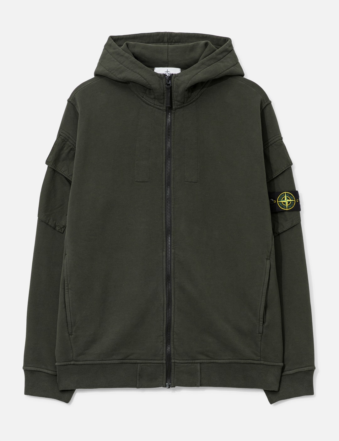Stone Island Brushed Organic Cotton Fleece Hooded Sweatshirt