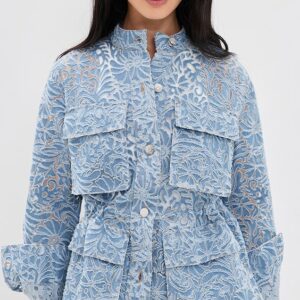 Veronica Beard Jean Burnout Floral Lane Jacket Burnout Floral Lane Jacket