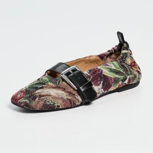 GANNI Butterfly Strap Ballerina Tapestry Flats