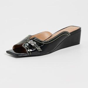GANNI Butterfly Wedge Mule Sandals