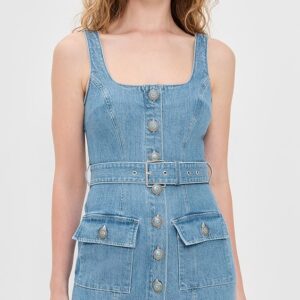Button Front Tank Dress