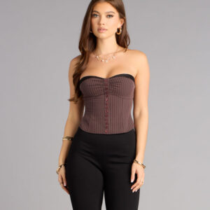 Buttoned Up After Hours Pinstripe Top