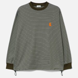 "C" Striped Long Sleeves T-Shirt With Drawstrings