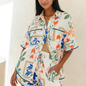 Calantha Multicolour Floral Ric Rac Shirt