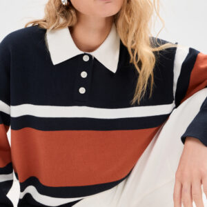 State & Lake Cameron Cotton Cashmere Polo Sweater Cameron Cotton Cashmere Polo Sweater