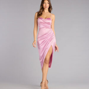 Windsor Camila Satin Midi Formal Dress