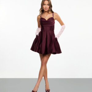 Windsor Camille Corset Bodice Satin Skater Dress Camille Corset Bodice Satin Skater Dress
