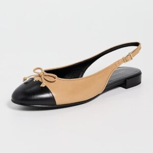 Cap Toe Slingback Ballet Flats