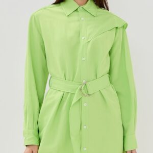 Cape Shoulder Drape Shirt Dress