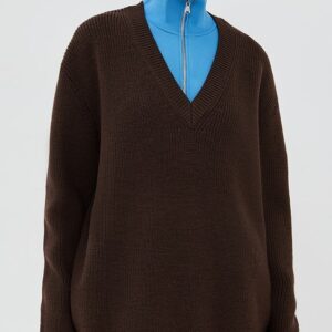Tibi Cardigan Stitch V Neck with Removable Dickie