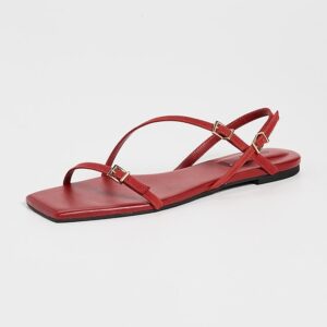SIMKHAI Carey Suede Strappy Flat Sandals