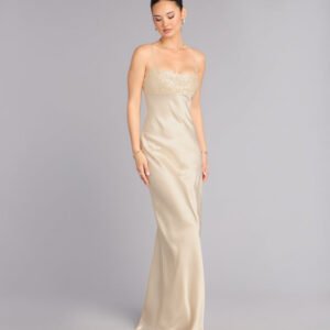 Windsor Carrie Satin Sequin Lace-Up Formal Dress Carrie Satin Sequin Lace-Up Formal Dress