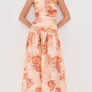 Zimmermann Cascadian Strapless Midi Dress