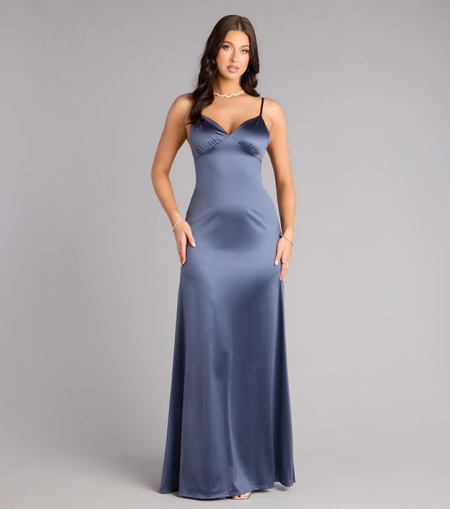 Windsor Casey Satin Low Back Mermaid Formal Dress